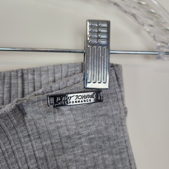 Betsey Johnson Performance Size M Gray Rib Wide Leg Stretch Cropped Pants - Picture 5 of 7